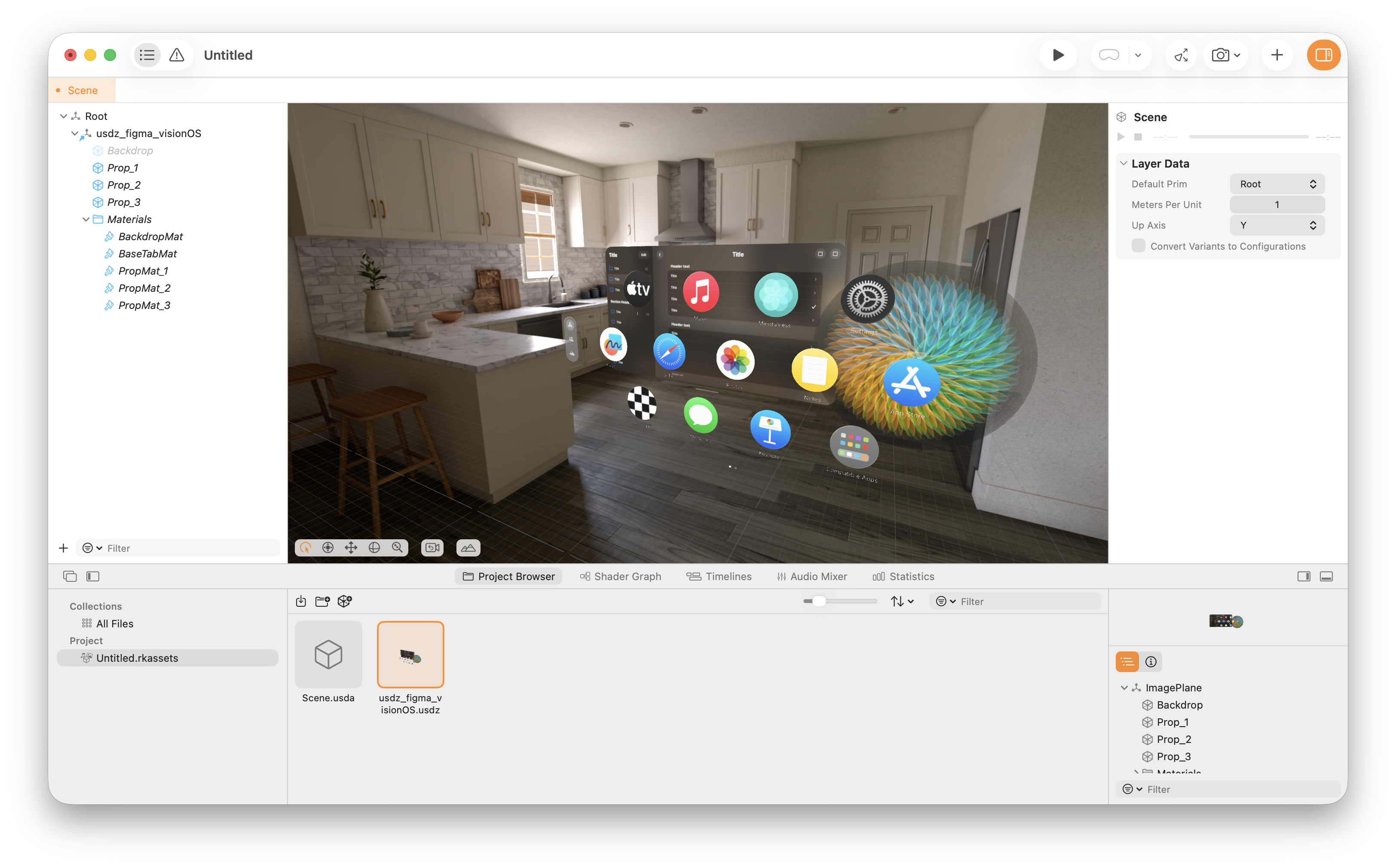 Drag and drop into Reality Composer Pro, then bring it into Xcode. https://developer.apple.com/xcode/