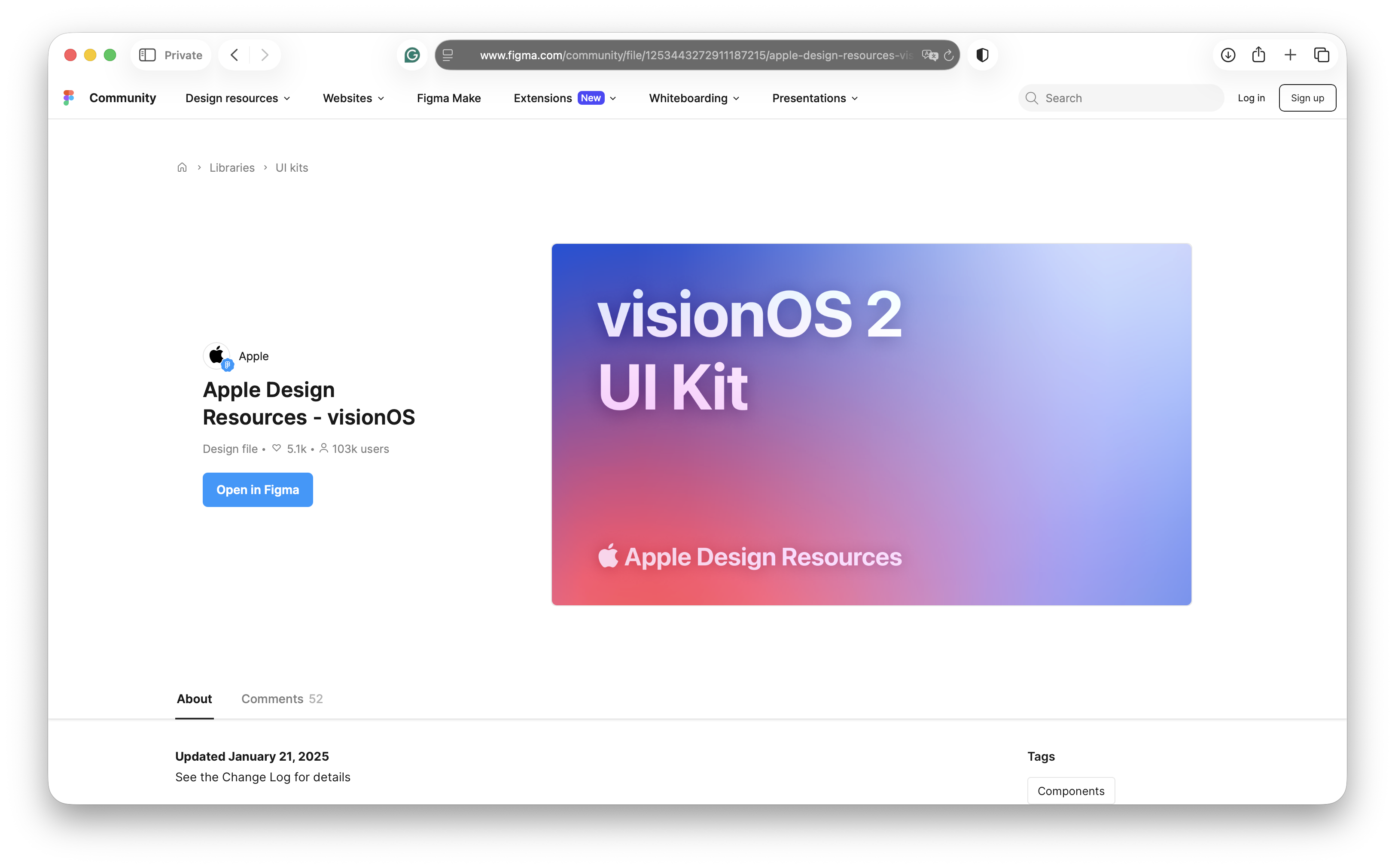 Apple’s visionOS Design Resources for Figma (from Figma Community).