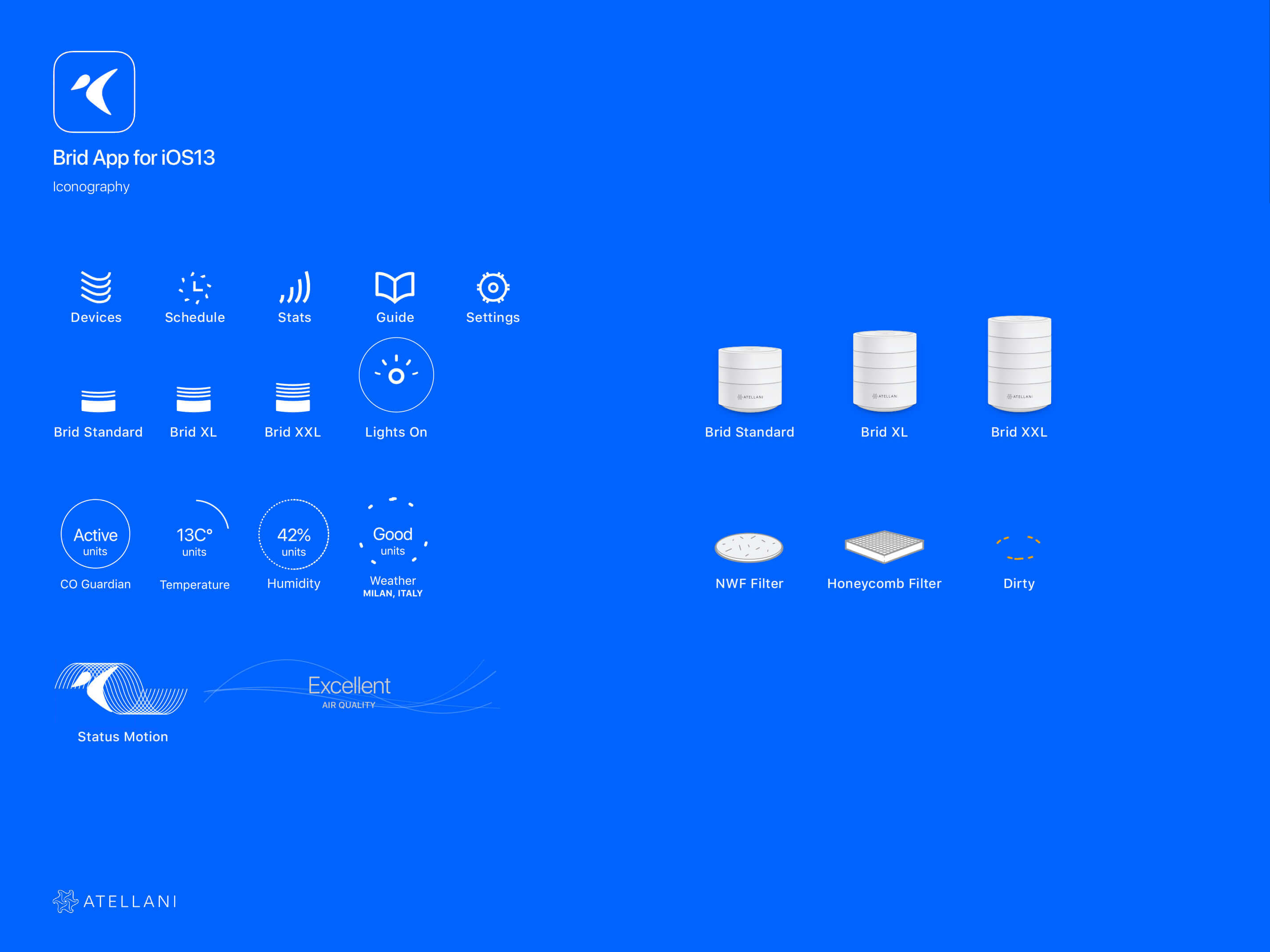 The Brid App complements the BRID modular air purifier developed by Atellani Studio.
